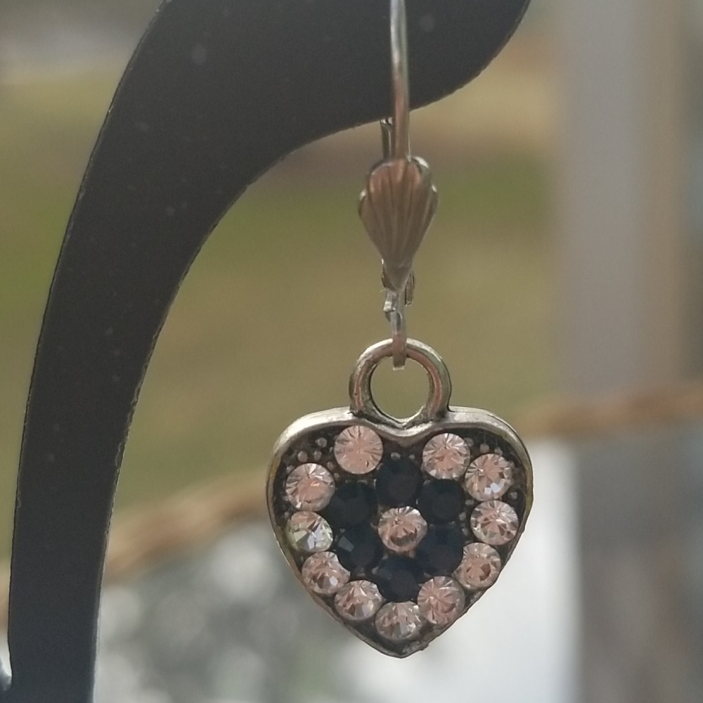 Seasonal whispers crystal heart earrings doubled sided - Picture 5 of 10